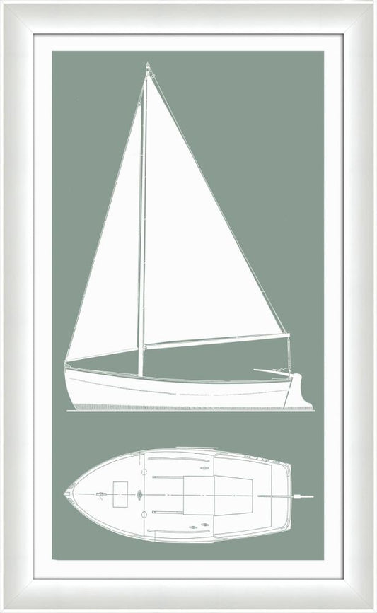 Sail Boat II in Silver Sage