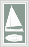 Sail Boat II in Silver Sage