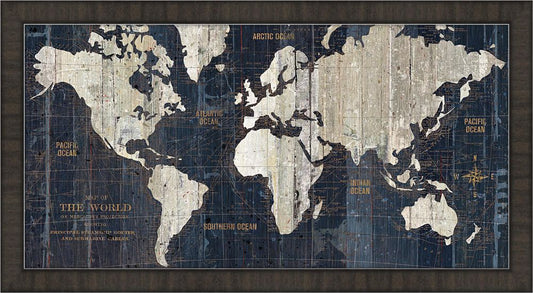 Old World Map Blue