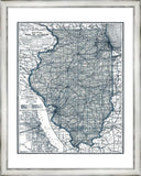ILLINOIS MAP IN BLUE
