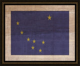 Alaska State Flag on Antique Burlap