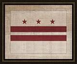 District of Columbia State Flag on Antique Burlap