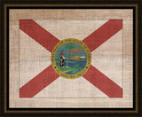 Florida State Flag on Antique Burlap
