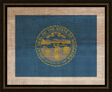 Nebraska State Flag on Antique Burlap
