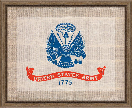 Army Flag on Distressed Linen - Lg