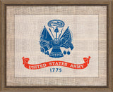 Army Flag on distressed Linen - lg