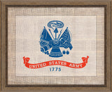 Army Flag on distressed Linen - med