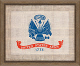 Army Flag on Distressed Linen - Med