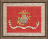 Marines Flag on Distress Linen