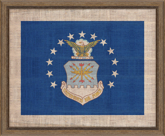Air Force  Flag on distresed  Linen - LG