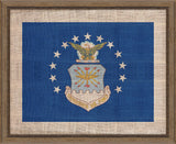Air Force  Flag on distresed  Linen - LG