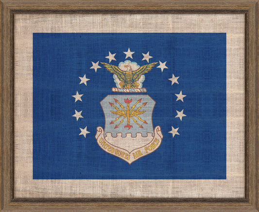 Air Force Flag on Distressed Linen - Lg