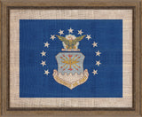 Air Force  Flag on distresed  Linen - Med