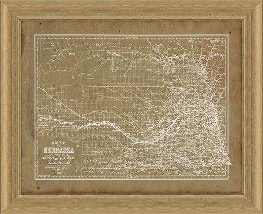 MAP OF NEBRASKA IN KHAKI REVERSE
