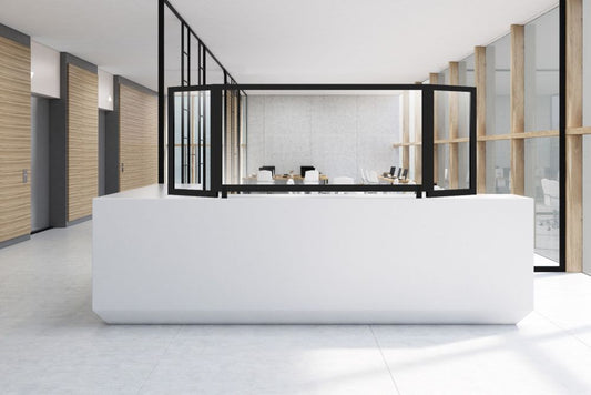 Style Safe Plexi Barrier, 60x30 with counter stand and 12" adjustable side panels - Black