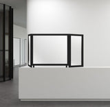 Style Safe Plexi Barrier, 36x30 with counter stand and 12" adjustable side panels - Black