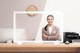 Style Safe Plexi Barrier, 48x30 with counter stand - White
