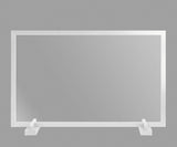 Style Safe Plexi Barrier, 48x30 with counter stand - White