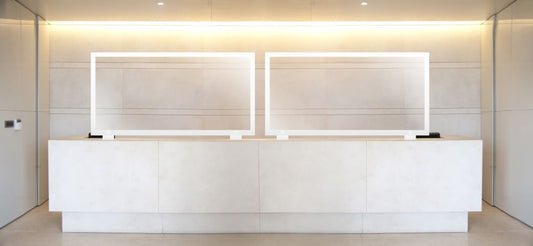 Style Safe Plexi Barrier, 60x30 with counter stand - White