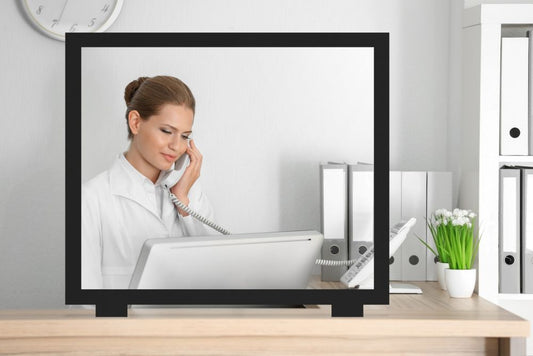 Style Safe Plexi Barrier, 36x30 with counter stand - Black