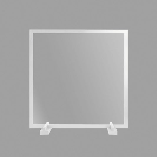 Style Safe Plexi Barrier, 42x42 with counter stand - White