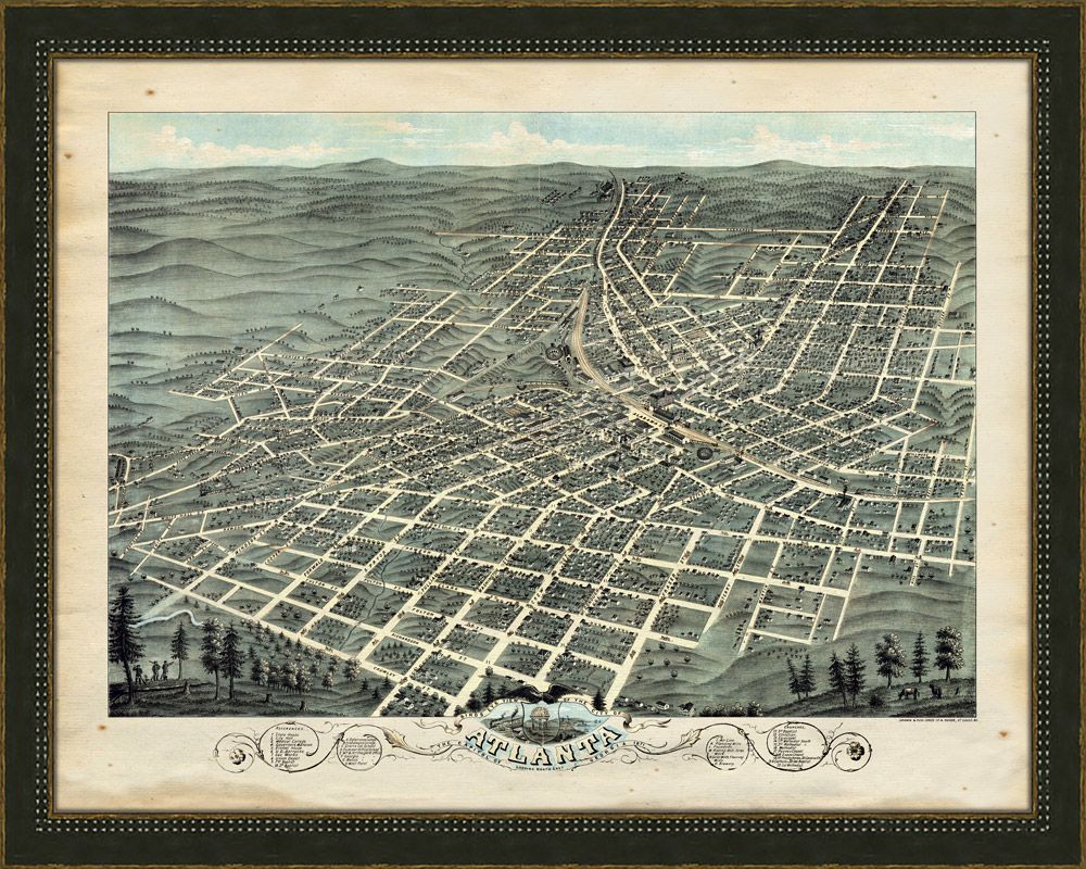 Bird's-eye-view Of Atlanta - 1875