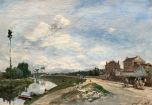 The Seine at Bas-Meudon, 1865 - Johan Barthold Jongkind Boxed Canvas