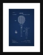 Tennis Racket Patent - Blue Small