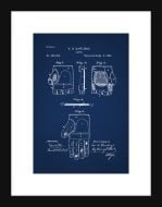 Baseball Glove Patent - Blue Small