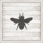 Black Bee Stamped On White Wood II