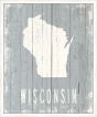 Wisconsin on Blue Wood