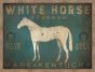White Horse with Words Blue