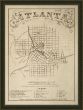 Map of Atlanta 1864 - City Council Vincents Subdivision Map