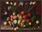Fruit and Flowers on Canvas Art Caccia 1630