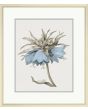 Taupe and Blue Flower I