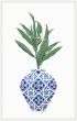 Green Foliage in a Blue White Vase I