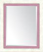 French White Large and Pink 22x28 Mirror