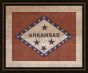Arkansas State Flag on Antique Burlap