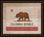 CALIFORNIA STATE FLAG ON ANTIQUE BURLAP