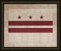 District of Columbia State Flag on Antique Burlap