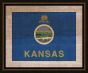 Kansas State Flag on Antique Burlap