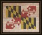 Maryland State Flag on Antique Burlap