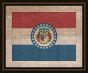 Missouri State Flag on Antique Burlap