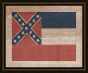 Mississippi State Flag on Antique Burlap