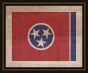 Tennessee State Flag on Antique Burlap