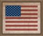American Flag on Distressed Linen - Lg