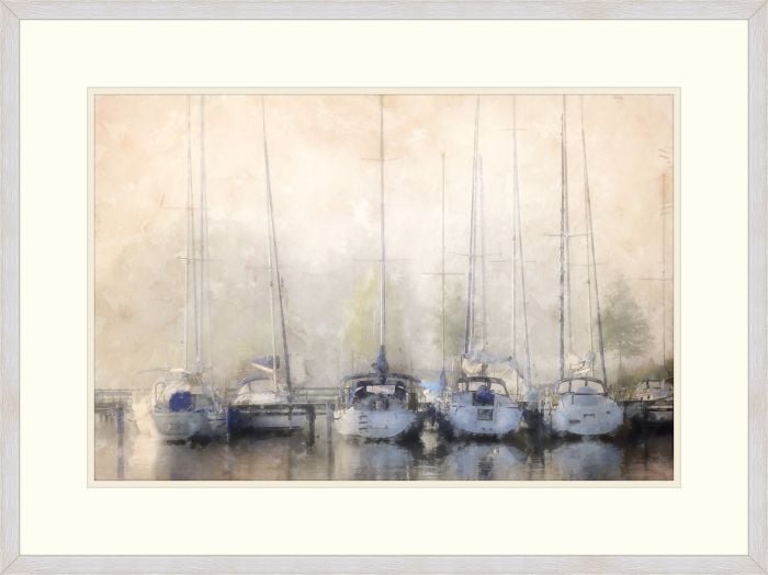 sailboats in fog